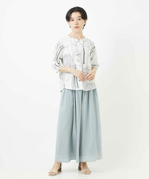 Maison de CINQ / メゾン ドゥ サンク カットソー | [日本製]線描きフラワープリントカットソー | 詳細19