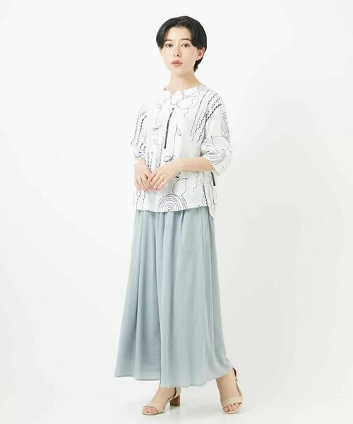 Maison de CINQ / メゾン ドゥ サンク カットソー | [日本製]線描きフラワープリントカットソー | 詳細20