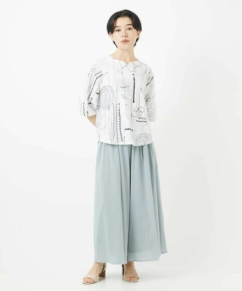 Maison de CINQ / メゾン ドゥ サンク カットソー | [日本製]線描きフラワープリントカットソー | 詳細21