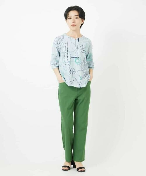 Maison de CINQ / メゾン ドゥ サンク カットソー | [日本製]線描きフラワープリントカットソー | 詳細22