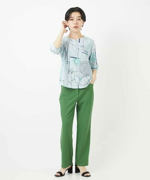 Maison de CINQ / メゾン ドゥ サンク カットソー | [日本製]線描きフラワープリントカットソー | 詳細23