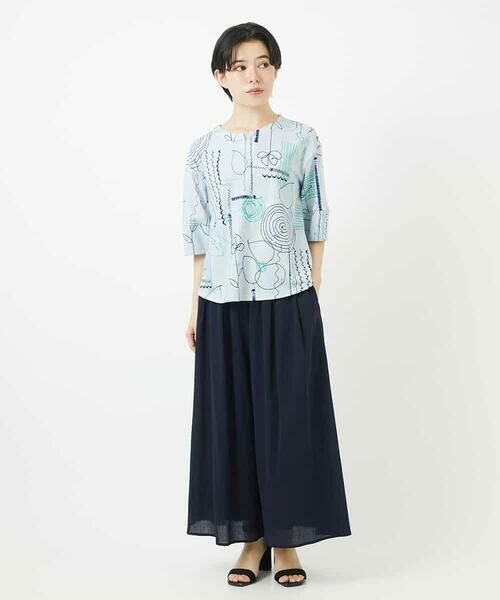 Maison de CINQ / メゾン ドゥ サンク カットソー | [日本製]線描きフラワープリントカットソー | 詳細26