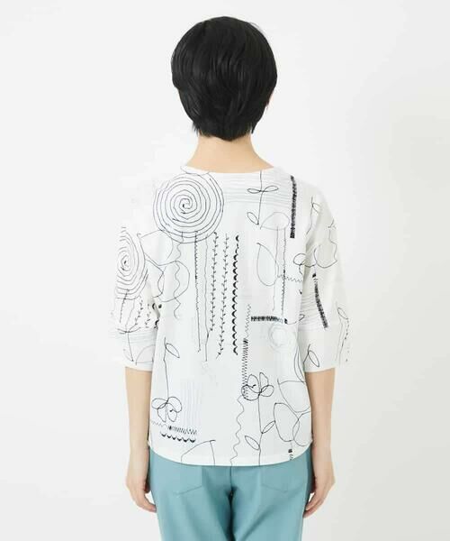 Maison de CINQ / メゾン ドゥ サンク カットソー | [日本製]線描きフラワープリントカットソー | 詳細8