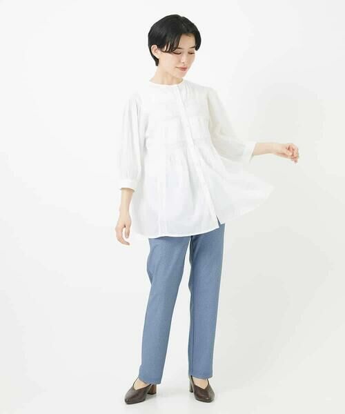 Maison de CINQ / メゾン ドゥ サンク その他パンツ | [3サイズ展開・接触冷感・夏向け素材]デニム風綾プリントハイテンションストレッチパンツ | 詳細15