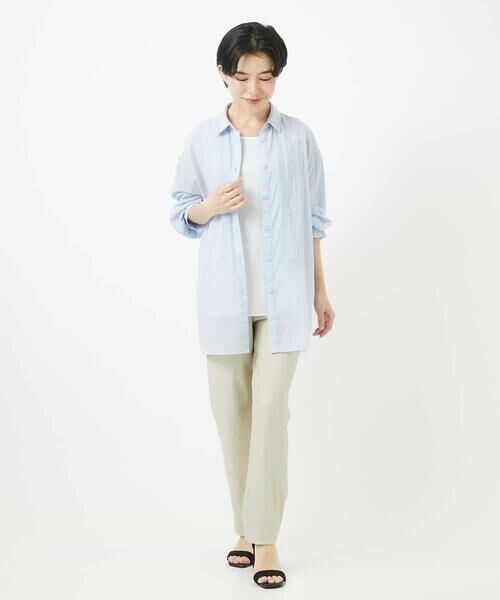 Maison de CINQ / メゾン ドゥ サンク その他パンツ | [3サイズ展開・接触冷感・夏向け素材]デニム風綾プリントハイテンションストレッチパンツ | 詳細17