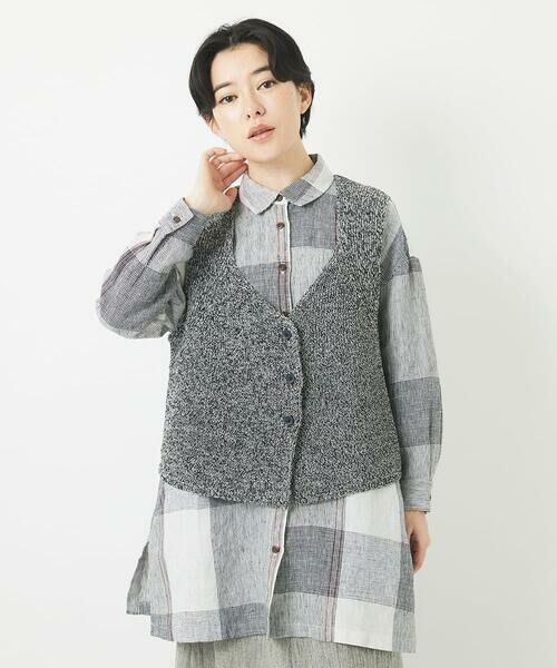 Maison de CINQ / メゾン ドゥ サンク ベスト | リネン杢ニットベスト | 詳細3