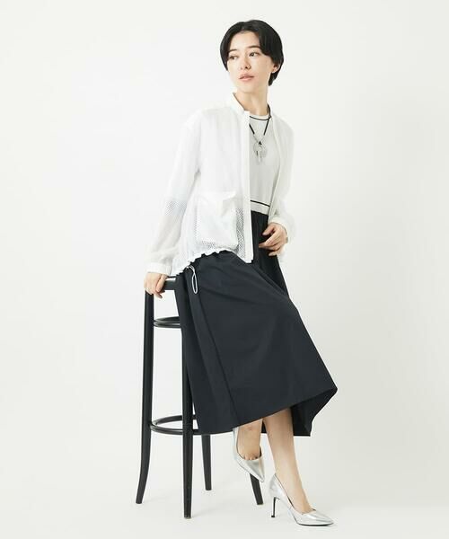 Maison de CINQ / メゾン ドゥ サンク ロング・マキシ丈ワンピース | タフタドッキング配色ボーダーニットワンピース | 詳細19