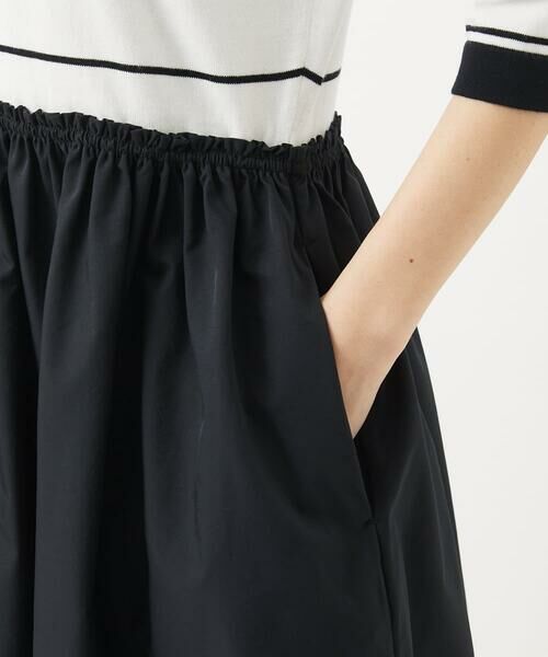 Maison de CINQ / メゾン ドゥ サンク ロング・マキシ丈ワンピース | タフタドッキング配色ボーダーニットワンピース | 詳細9