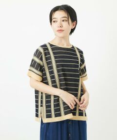 Maison de CINQ / メゾン ドゥ サンク ニット・セーター | ジャガードストライプ幾何柄シアーニット