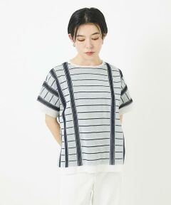 Maison de CINQ / メゾン ドゥ サンク ニット・セーター | ジャガードストライプ幾何柄シアーニット