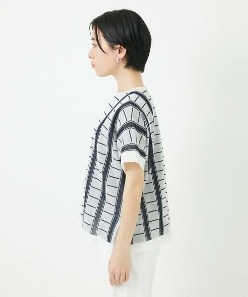 Maison de CINQ / メゾン ドゥ サンク ニット・セーター | ジャガードストライプ幾何柄シアーニット | 詳細5