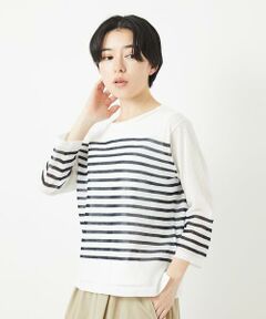 Maison de CINQ / メゾン ドゥ サンク ニット・セーター | [吸湿速乾]シアーボーダーボートネックラメニット