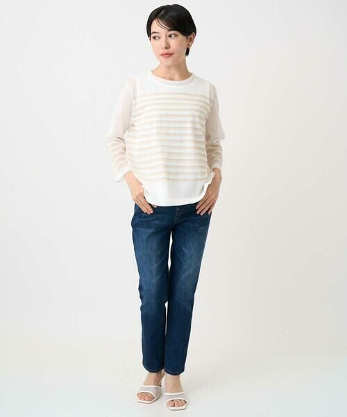 Maison de CINQ / メゾン ドゥ サンク ニット・セーター | [吸湿速乾]シアーボーダーボートネックラメニット | 詳細14