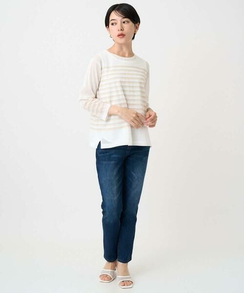 Maison de CINQ / メゾン ドゥ サンク ニット・セーター | [吸湿速乾]シアーボーダーボートネックラメニット | 詳細15