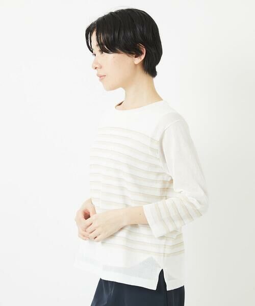 Maison de CINQ / メゾン ドゥ サンク ニット・セーター | [吸湿速乾]シアーボーダーボートネックラメニット | 詳細3