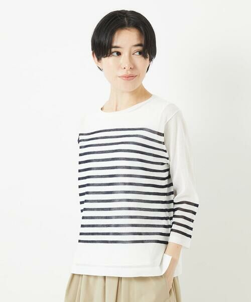 Maison de CINQ / メゾン ドゥ サンク ニット・セーター | [吸湿速乾]シアーボーダーボートネックラメニット | 詳細4