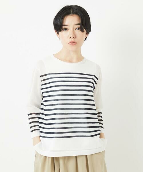 Maison de CINQ / メゾン ドゥ サンク ニット・セーター | [吸湿速乾]シアーボーダーボートネックラメニット | 詳細5