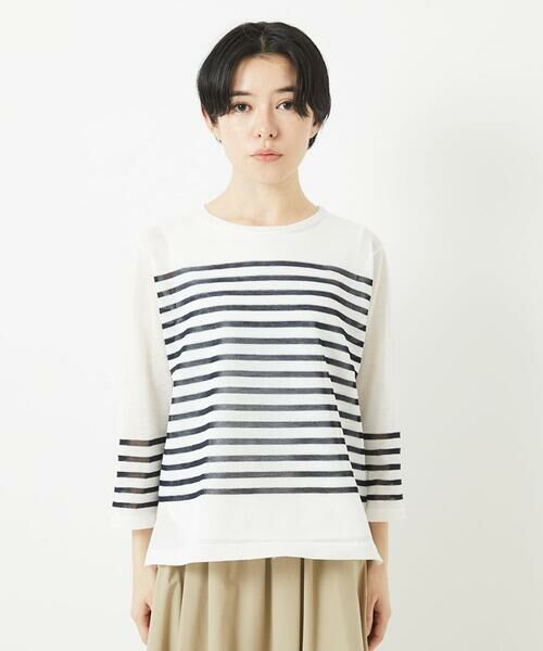 Maison de CINQ / メゾン ドゥ サンク ニット・セーター | [吸湿速乾]シアーボーダーボートネックラメニット | 詳細6