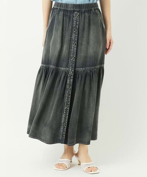 Maison de CINQ / メゾン ドゥ サンク ロング・マキシ丈スカート | ライトデニムティアードスカート | 詳細2