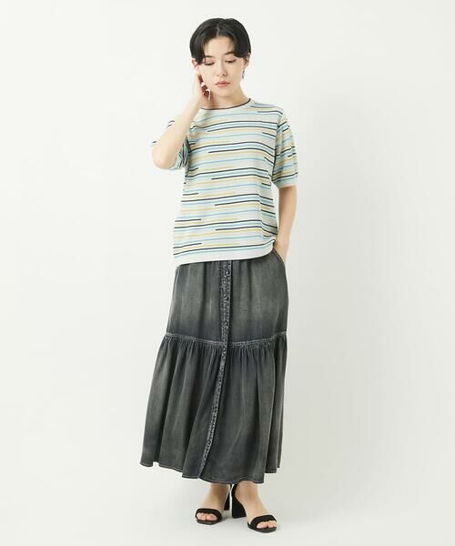Maison de CINQ / メゾン ドゥ サンク ロング・マキシ丈スカート | ライトデニムティアードスカート | 詳細25