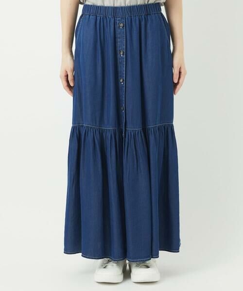 Maison de CINQ / メゾン ドゥ サンク ロング・マキシ丈スカート | ライトデニムティアードスカート | 詳細5