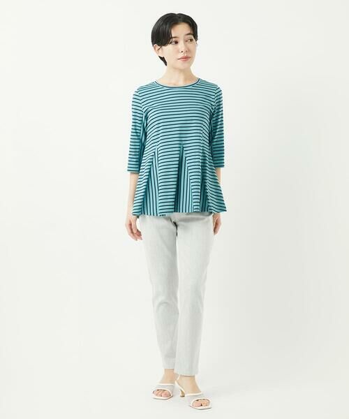 Maison de CINQ / メゾン ドゥ サンク カットソー | [日本製]ボーダーペプラム7分袖カットソー | 詳細11