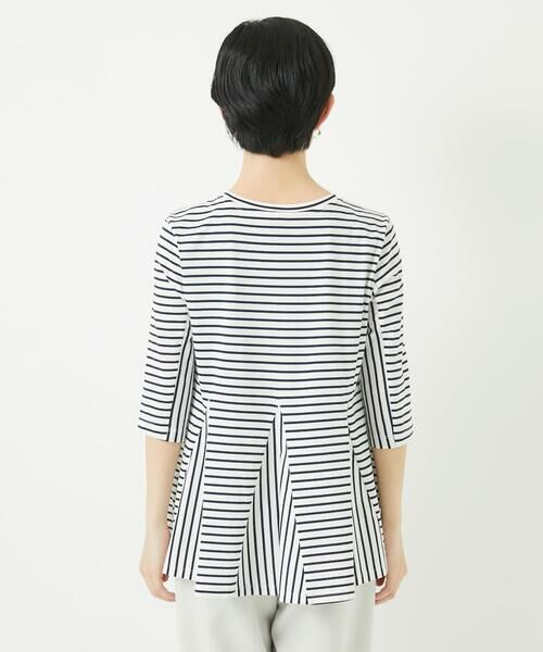 Maison de CINQ / メゾン ドゥ サンク カットソー | [日本製]ボーダーペプラム7分袖カットソー | 詳細5