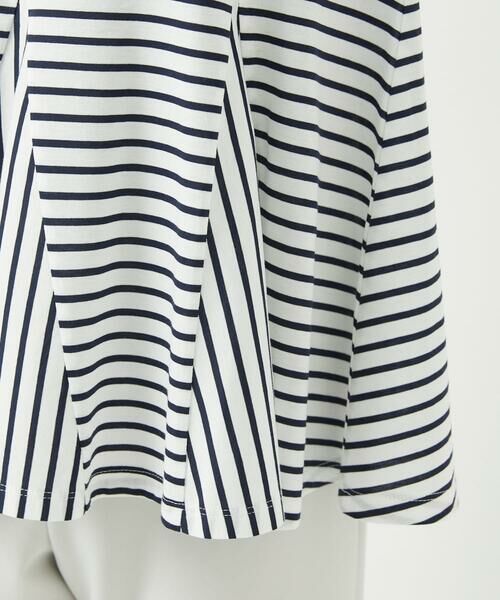 Maison de CINQ / メゾン ドゥ サンク カットソー | [日本製]ボーダーペプラム7分袖カットソー | 詳細8