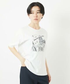 Maison de CINQ / メゾン ドゥ サンク カットソー | ドライコットンイラスト刺繍Tシャツ