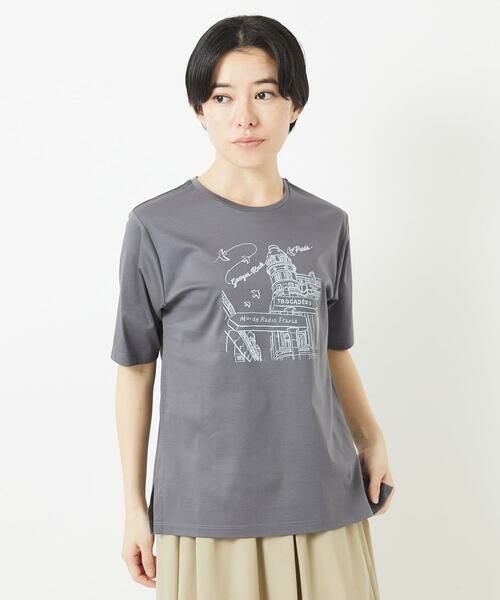 Maison de CINQ / メゾン ドゥ サンク カットソー | ドライコットンイラスト刺繍Tシャツ | 詳細2