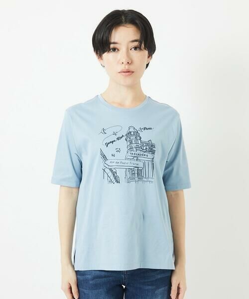 Maison de CINQ / メゾン ドゥ サンク カットソー | ドライコットンイラスト刺繍Tシャツ | 詳細4