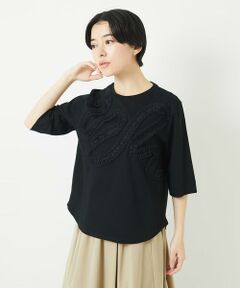 Maison de CINQ / メゾン ドゥ サンク カットソー | チュールテープライン7分袖カットソー