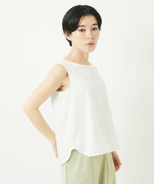 Maison de CINQ / メゾン ドゥ サンク タンクトップ | [日本製/多機能素材]カットジョーゼットタンクトップ | 詳細1
