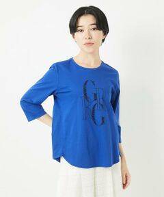 Maison de CINQ / メゾン ドゥ サンク カットソー | ドライコットンビーズ刺繍ロゴ7分袖カットソー