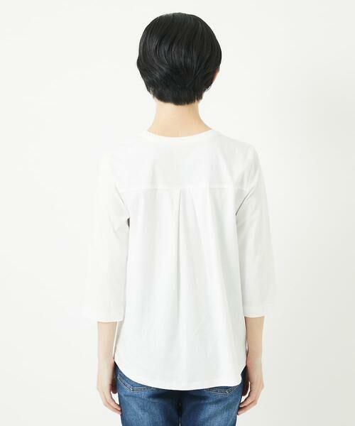 Maison de CINQ / メゾン ドゥ サンク カットソー | ドライコットンビーズ刺繍ロゴ7分袖カットソー | 詳細5