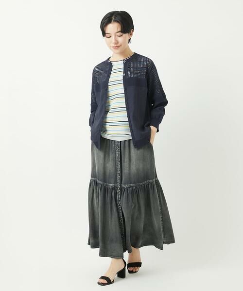 Maison de CINQ / メゾン ドゥ サンク カーディガン・ボレロ | ソフトローン透かし編カーディガン | 詳細11