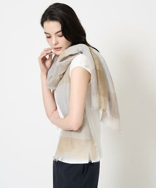 Maison de CINQ / メゾン ドゥ サンク マフラー・ショール・スヌード・ストール | リネンコットンチェックストール | 詳細5