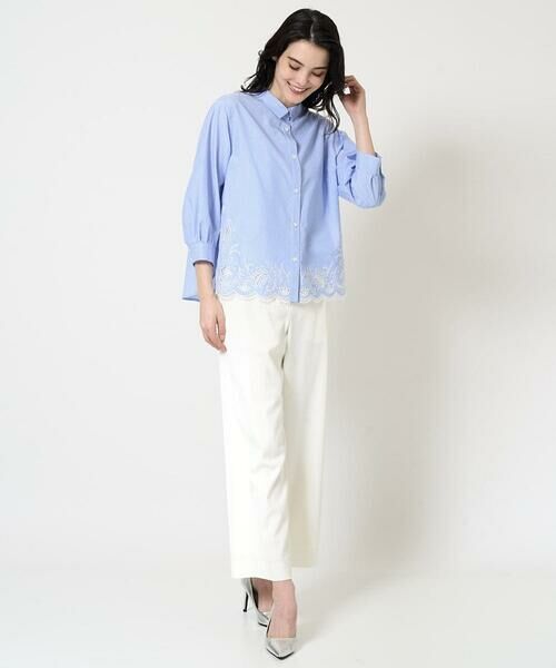 Maison de CINQ / メゾン ドゥ サンク シャツ・ブラウス | カットワーク刺繍ストライプブラウス | 詳細13