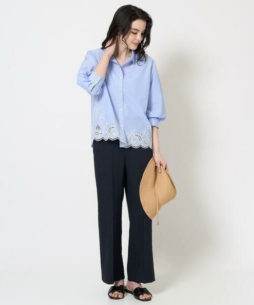 Maison de CINQ / メゾン ドゥ サンク シャツ・ブラウス | カットワーク刺繍ストライプブラウス | 詳細28