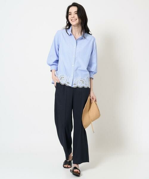 Maison de CINQ / メゾン ドゥ サンク シャツ・ブラウス | カットワーク刺繍ストライプブラウス | 詳細29