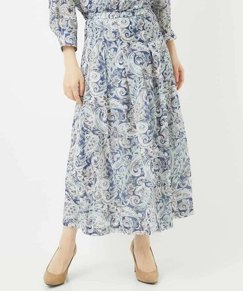 Maison de CINQ / メゾン ドゥ サンク ロング・マキシ丈スカート | [セットアップ対応]モダン更紗ペイズリースカート | 詳細1