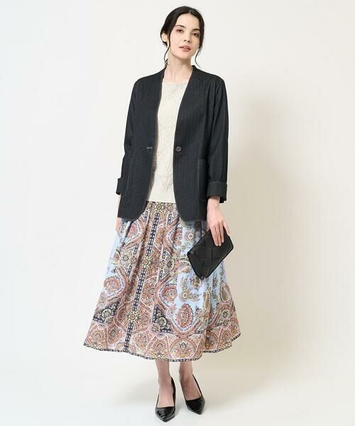 Maison de CINQ / メゾン ドゥ サンク ロング・マキシ丈スカート | RATTIオーナメントプリントスカート | 詳細13