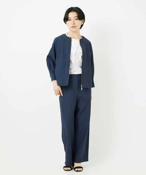 Maison de CINQ / メゾン ドゥ サンク ノーカラージャケット | 【セットアップ対応】ノーカラージップアップブルゾン | 詳細14