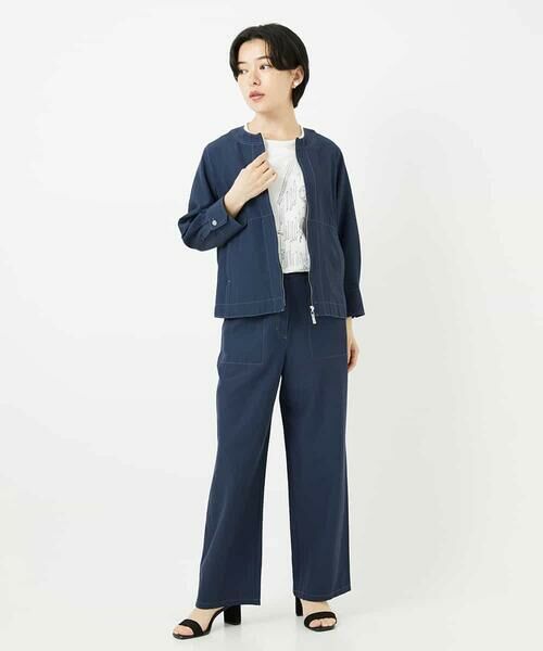 Maison de CINQ / メゾン ドゥ サンク ノーカラージャケット | 【セットアップ対応】ノーカラージップアップブルゾン | 詳細15