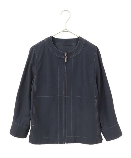 Maison de CINQ / メゾン ドゥ サンク ノーカラージャケット | 【セットアップ対応】ノーカラージップアップブルゾン | 詳細16