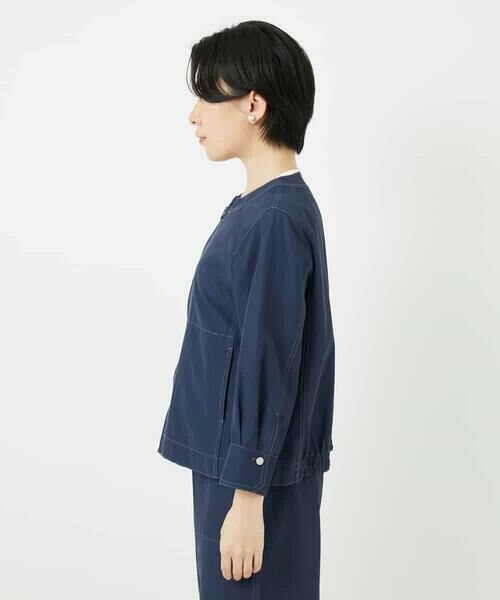 Maison de CINQ / メゾン ドゥ サンク ノーカラージャケット | 【セットアップ対応】ノーカラージップアップブルゾン | 詳細5