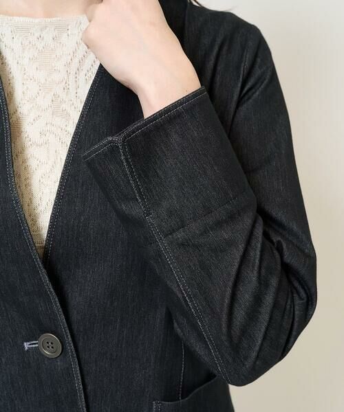 Maison de CINQ / メゾン ドゥ サンク ノーカラージャケット | [セットアップ対応]ヘリンボーン柄ジャージージャケット | 詳細10