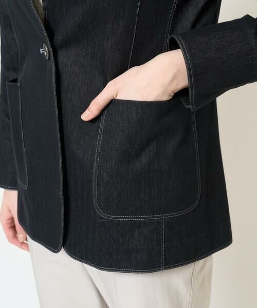 Maison de CINQ / メゾン ドゥ サンク ノーカラージャケット | [セットアップ対応]ヘリンボーン柄ジャージージャケット | 詳細11