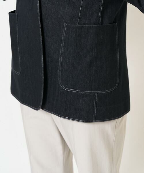 Maison de CINQ / メゾン ドゥ サンク ノーカラージャケット | [セットアップ対応]ヘリンボーン柄ジャージージャケット | 詳細12