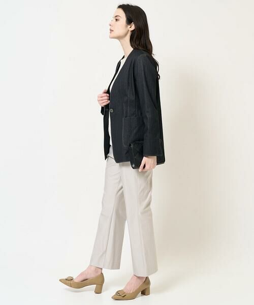 Maison de CINQ / メゾン ドゥ サンク ノーカラージャケット | [セットアップ対応]ヘリンボーン柄ジャージージャケット | 詳細16